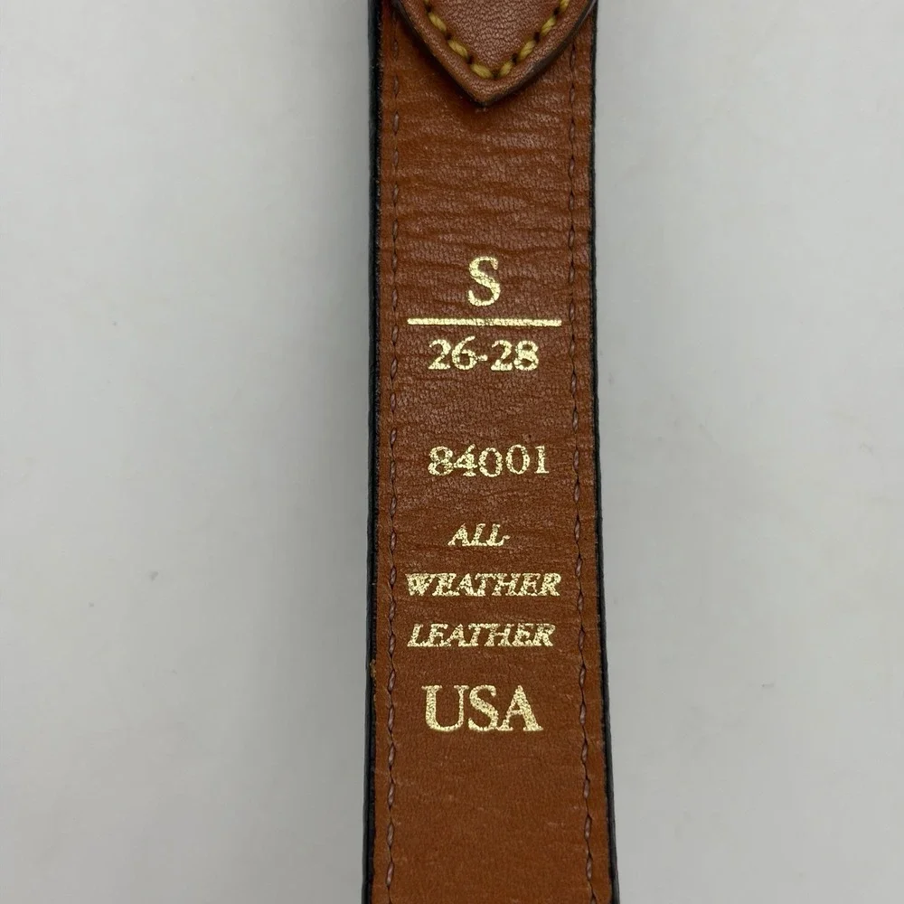 Dooney & Bourke Womens S 26-28 Belt Black All Weather Leather Skinny Brass USA